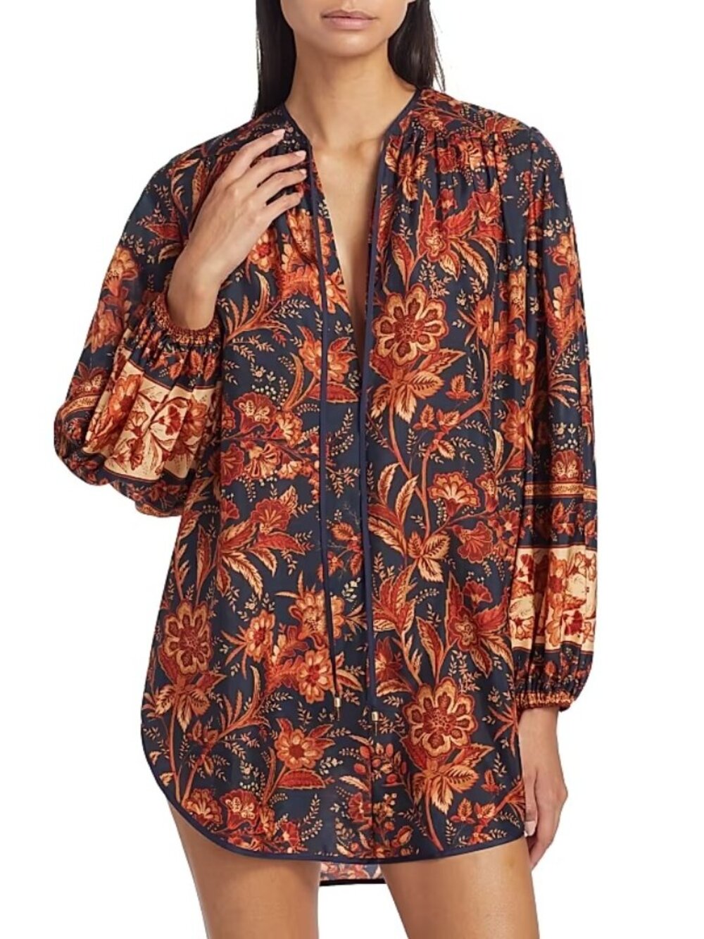 Zimmermann Junie Floral Silk Tunic Top